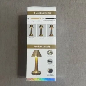 NEW Tech Mod Gold Rechargeable Portable LED Lamp