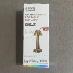 NEW Tech Mod Gold Rechargeable Portable LED Lamp