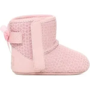 NEW UGG JESSE BOW II BOOTIES GEL HEARTS PINK FUR LINED NEW SIZE 0/1