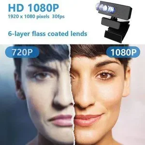 New Webcam With Microphone And Privacy Cover HD 1080P