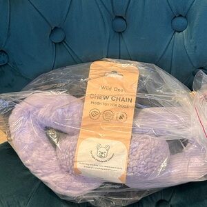 New Wild One Chew Chain Plush Toy In Lilac Purple Dog
