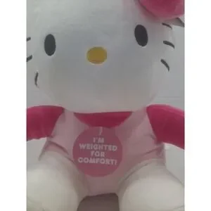 New With Tags Hello Kitty Sanrio 16" Weighted For Comfort Plush Stuffed Animal