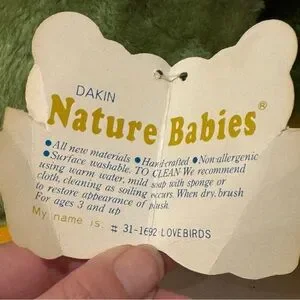 New With Tags Vintage Dakin 1981 Plush Hugging "Love Birds" Nature Babies 11"