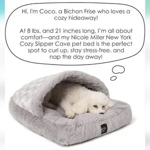 New York PET Kendall Fluted Geo Cozy Slipper Cave Pet Bed