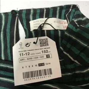 New Zara Girls Green Floral Stripe Dress 14