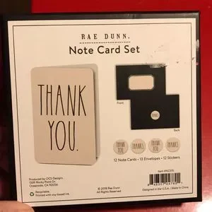 NIB Rae Dunn Thank You Note Card Set