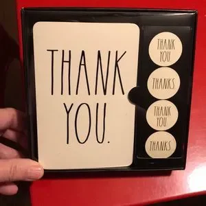 NIB Rae Dunn thank you note card set