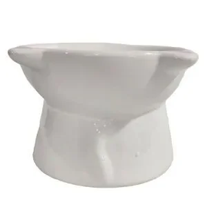Nice Paws Ceramic Tilted And Elevated Kitty Cat Food Bowl White 4"Hx5"W