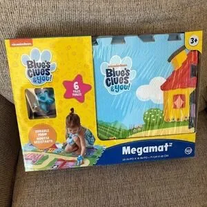 Nickelodeon Blue's Clues Megamat‎ 6-Tile Durable Foam Play Mat Kids 28x19" NEW