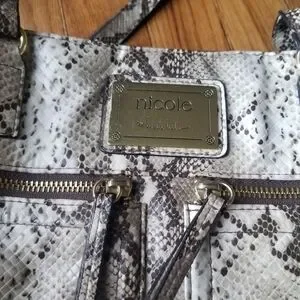 NICOLE Faux Snake Skin Shoulder Bag