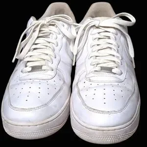 Nike Air Air Force 1 White Perforated Leather Sneakers Size Mens 13 47.5