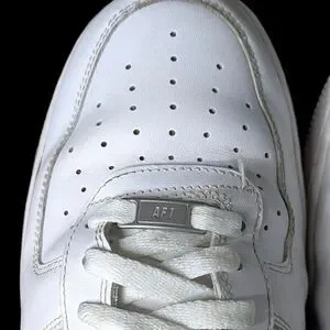 Nike Air Air Force 1 White Perforated Leather Sneakers Size Mens 13 47.5