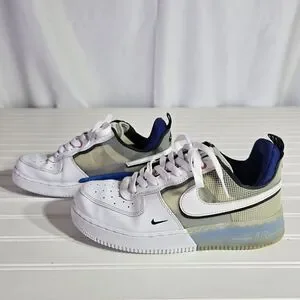 Nike Air Force 1 React White Light Photo Blue Size 6 Sneakers DH7615-101
