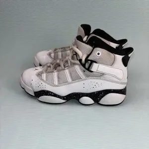 Nike Air Jordan 6 Rings Sneakers Size 12C Youth 323432-111 Reverse Oreo
