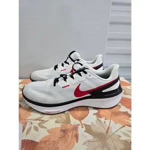 Nike Air Zoom Structure 25 White Red Running Shoes DJ7883-106 Men's Size 14