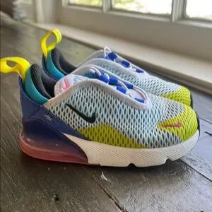 Nike Kids Air Max Shoes - White Blue Yellow