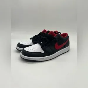 Nike Men’s Air Jordan 1 Low Shoes Black/Fire Red/White 553558-063 Used 9.9/10