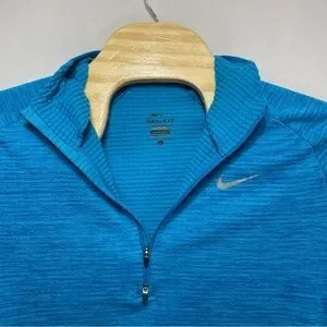 Nike Men's Dri-Fit Element Sphere 1/2 Zip Running Shirt Imperial Blue Heather XL