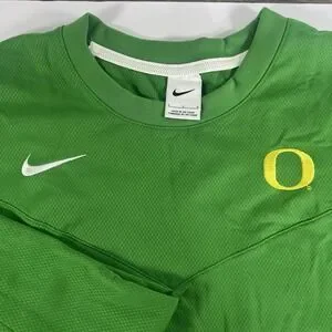 Nike Oregon Ducks Team Issued Green Sweatshirt Long Sleeve Dri Fit Mens Large