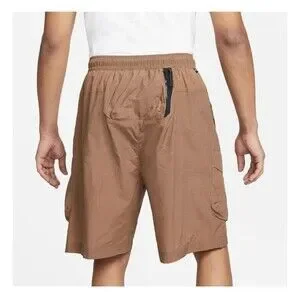 NIKE Tech Essentials Utility Shorts Size Medium Mens Brown Black Woven Unlined