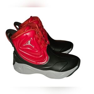 Nike Unisex Kids Jordan Drip CT5798-006 Black Red Bred Ankle Rain Boots Size 12
