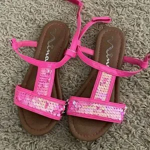Nina Pink Sequin Sandals Size 1