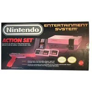 Nintendo NES Action Set Original Box Zapper Mario/Duck Hunt Controllers *WORKS
