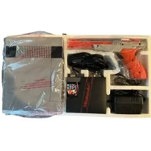 Nintendo NES Action Set Original Box Zapper Mario/Duck Hunt Controllers *WORKS