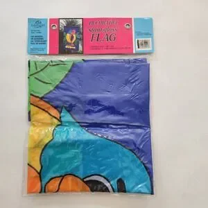Nip Vintage Decorative House Flag Outdoor Large 28 X 40 LOVE Birds (PARROTS)