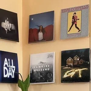 Niubee Vinyl Record Clear Wall Shelf Set