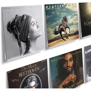 Niubee Vinyl Record Clear Wall Shelf Set