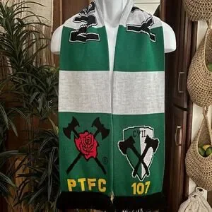 No Pity Portland Timbers Army Green And White Soccer Football Hooligans Scarf
