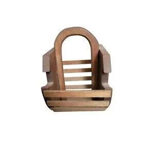 Noahs Ark Basket Wooden Hand Painted 10" X 7.5"