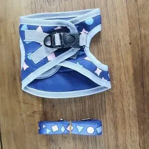 NOCAESON BLUE HARNESS WITH MATCHING 6 FT LEASH SIZE MEDIUM NEW WITH TAGS