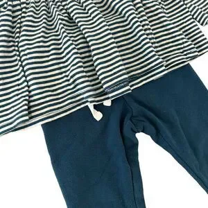 Nordstrom Baby Striped Blouse And Pants Outfit Set 2 Pc Size 12 Months Blue