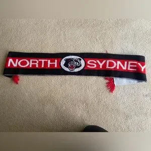 North Sydney Bears Rugby red black Sports Scarf Australian