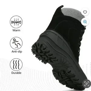 NORTIV8 Mens Black Winter Snow Boots 3M Thinsulate Water Resistant 6 Outdoor 1M