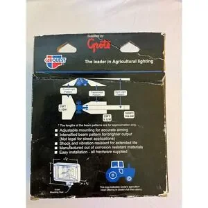 NOS CARQUEST 63151-5 Flood Beam By Grote Rectangular Halogen Worklamp Heavy Duty