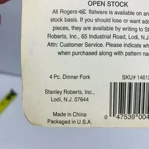 NOS Replacement 4 Pc. Dinner Forks Rogers By Stanley Roberts VERONA Stainless
