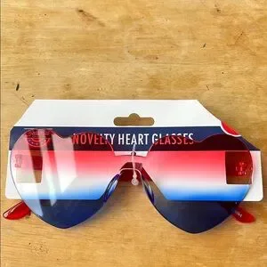 Novelty Heart Glasses - Red and Blue