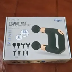 NuvoMed Dual Head Massager - Black and Gold