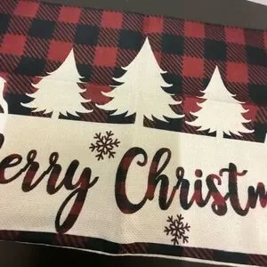 NWOT 19.5x12 Merry Christmas Holiday Decorative Pillow Cover Sham Trees Deer