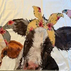 NWOT Cute Cow Tapestry 48”X52” “I Just Freaking Love Cows. Ok?”