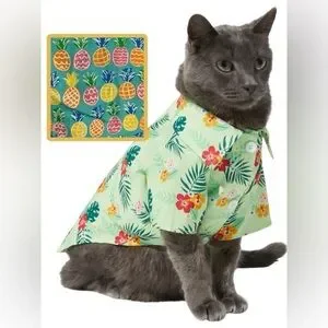 NWOT✨ Cynthia Rowley Multi Pineapple Hawaiian Style Pet Shirt Medium *3/$15*
