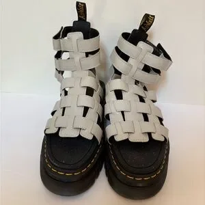 NWOT Dr. Martens Ricki Nappa Lux Leather Platform Gladiator Sandals Size 10