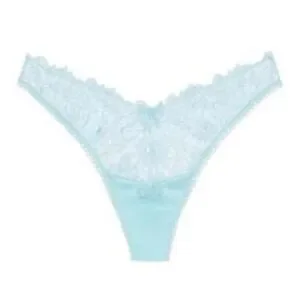 NWOT For Love & Lemons Baby Blue Lace Thong Panty in Blue size XXS
