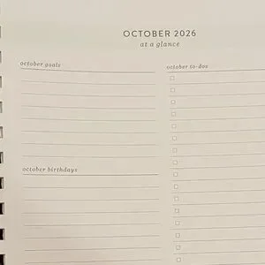 NWOT Fringe 2025/2026 Floral Weekly And Monthly Planner 8 X 10
