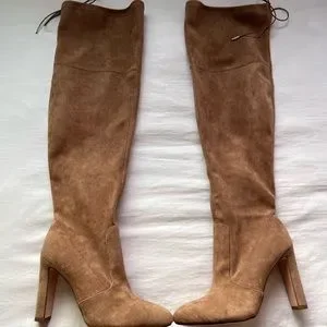 NWOT JustFab Women’s Taupe/Dark Beige Suede Wide Calf Boots Size 10
