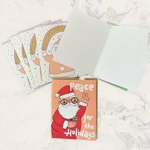 NWOT Set Of 6 Christmas Greeting Cards - Size 4” x 5 1/2” - Multicolor