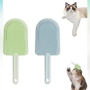 NWT (2) Cat Tongue Comb Grooming Brush Fur Remover Silicone Two Sides